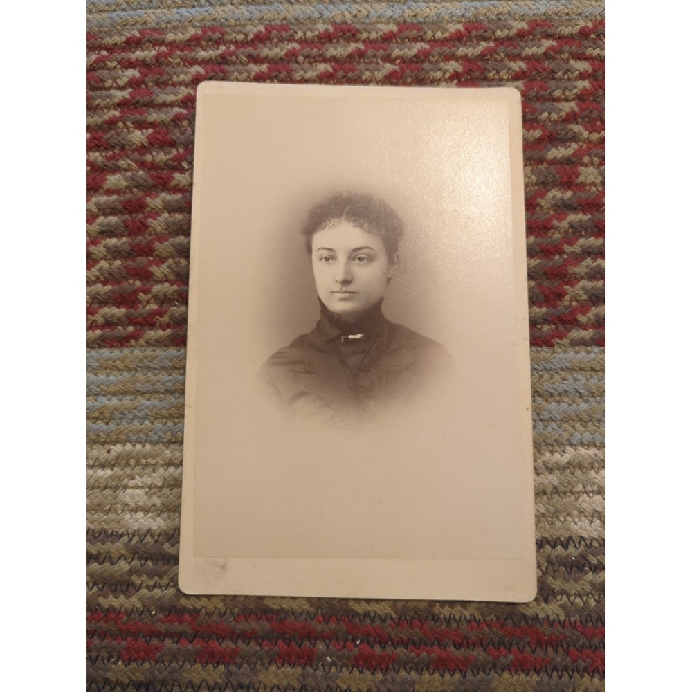 Antique Cabinet Card Photo Victorian Portrait Woman Hendricks Stamford CT 1800s